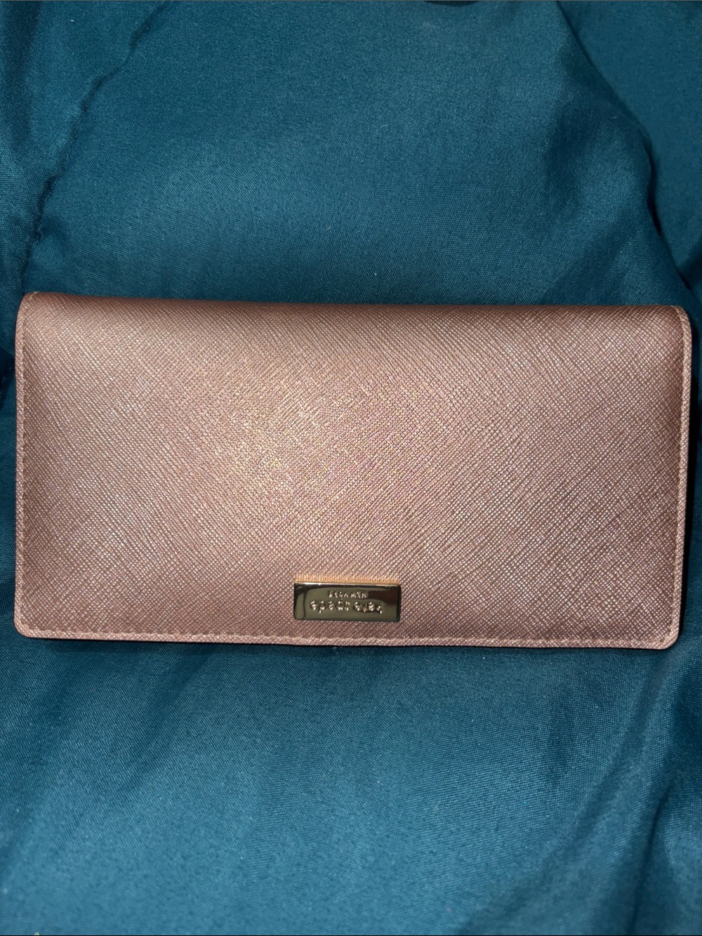 kate spade metallic rose continental clutch wallet